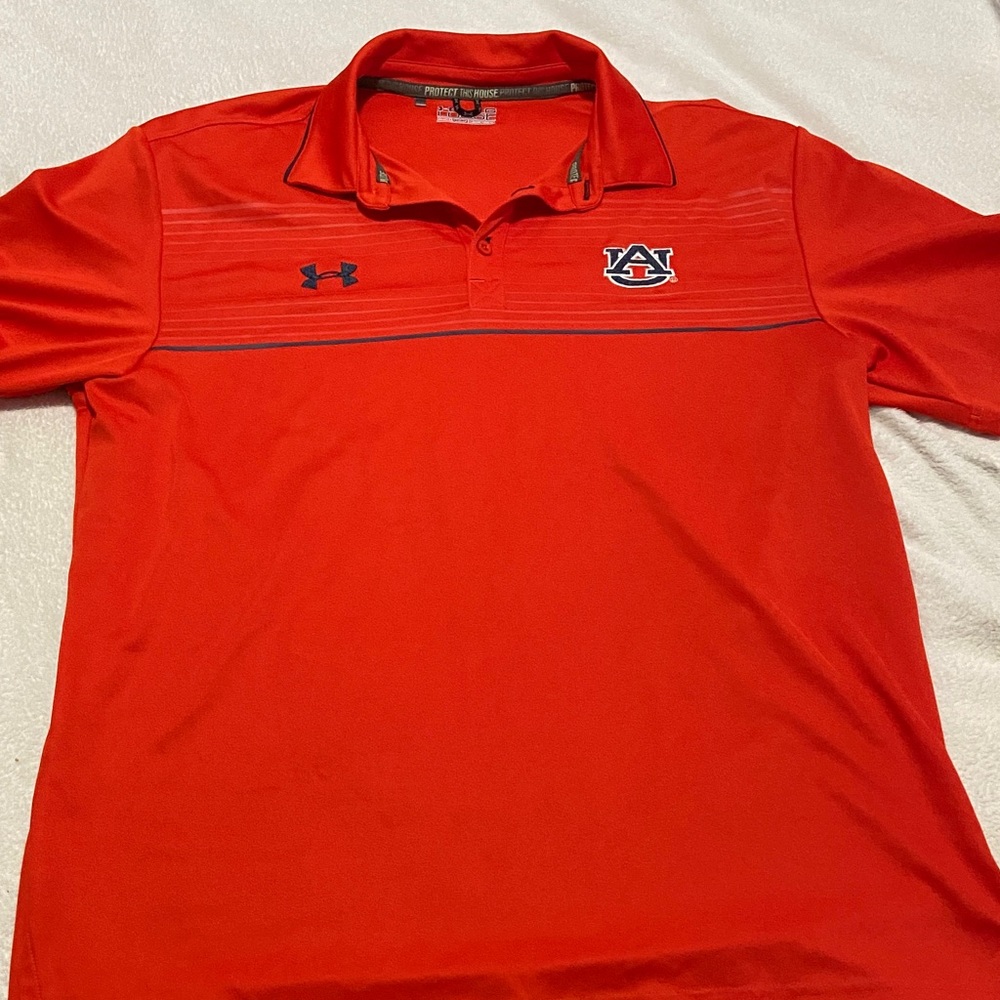Under Armour Orange Auburn Tigers Polo with Navy Accents
